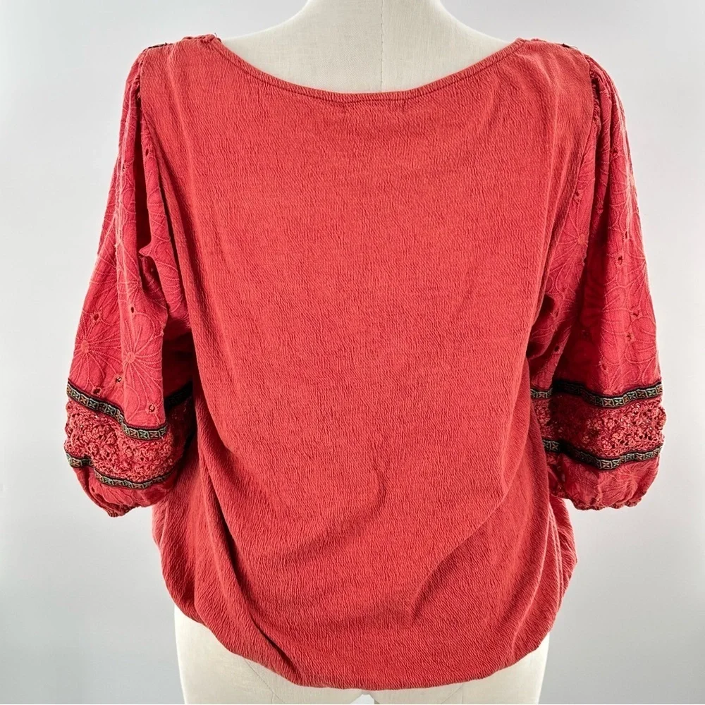 gimmick top size XXL red boho bohemian peasant fairycore renaissance Renfaire